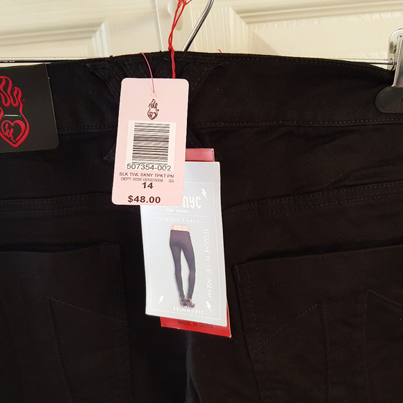 TRIPP Pants NWT Sz 14 Black Skull Rivets Rocker Jeans - Picture 6 of 6